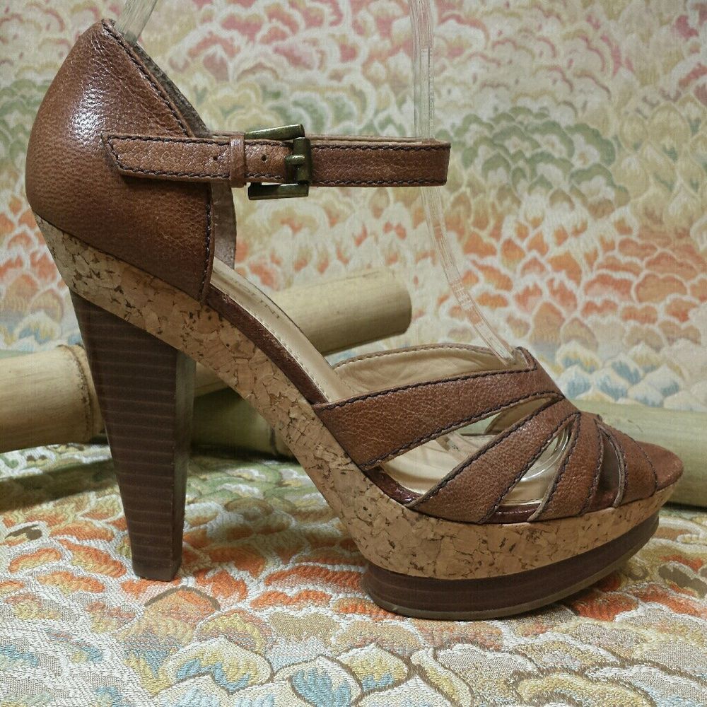 Enzo Angiolini Platform Heel Ankle Strap Sandal